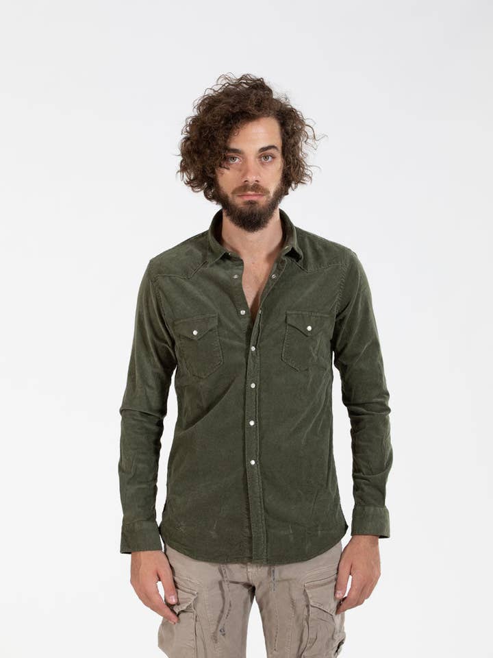 Velvet Shirt Green for wholesale by Why Not Brand