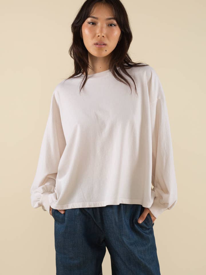 Vintage Boxy Garment Dyed Long Sleeve Tee for wholesale by NLT