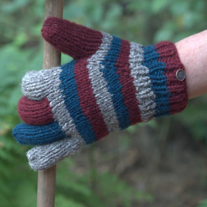 Gloves - Handknitted Pure Wool - Fair Trade for wholesale by Black Yak Ltd