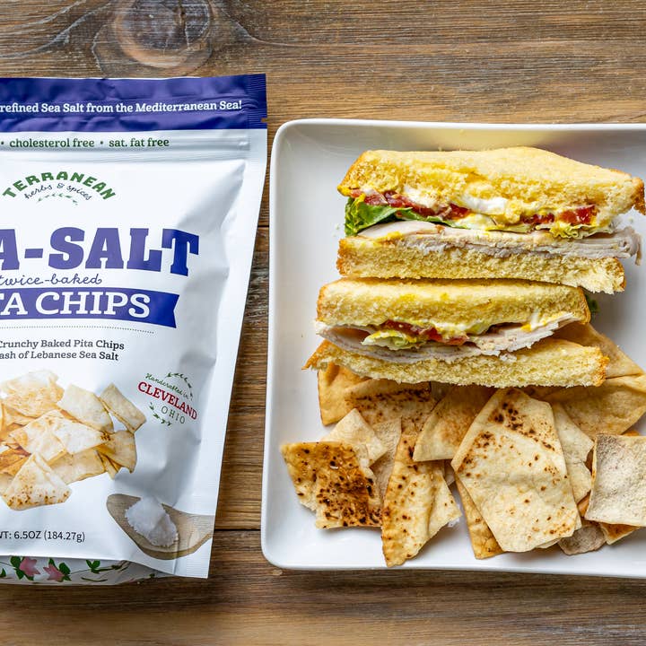Terranean Herbs & Spices - Wholesale Chips - Sea Salt Twice-Baked Pita Chips (6.5 oz.)