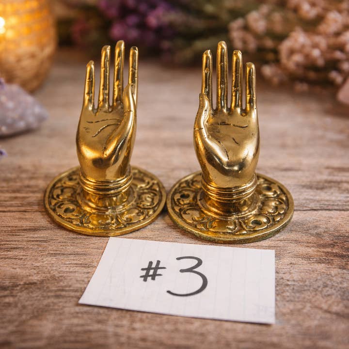 2 st mässing mudra handtag för dörrar (storlek #3) - Skåp- och lådhandtag för wholesale av Ubud Glass