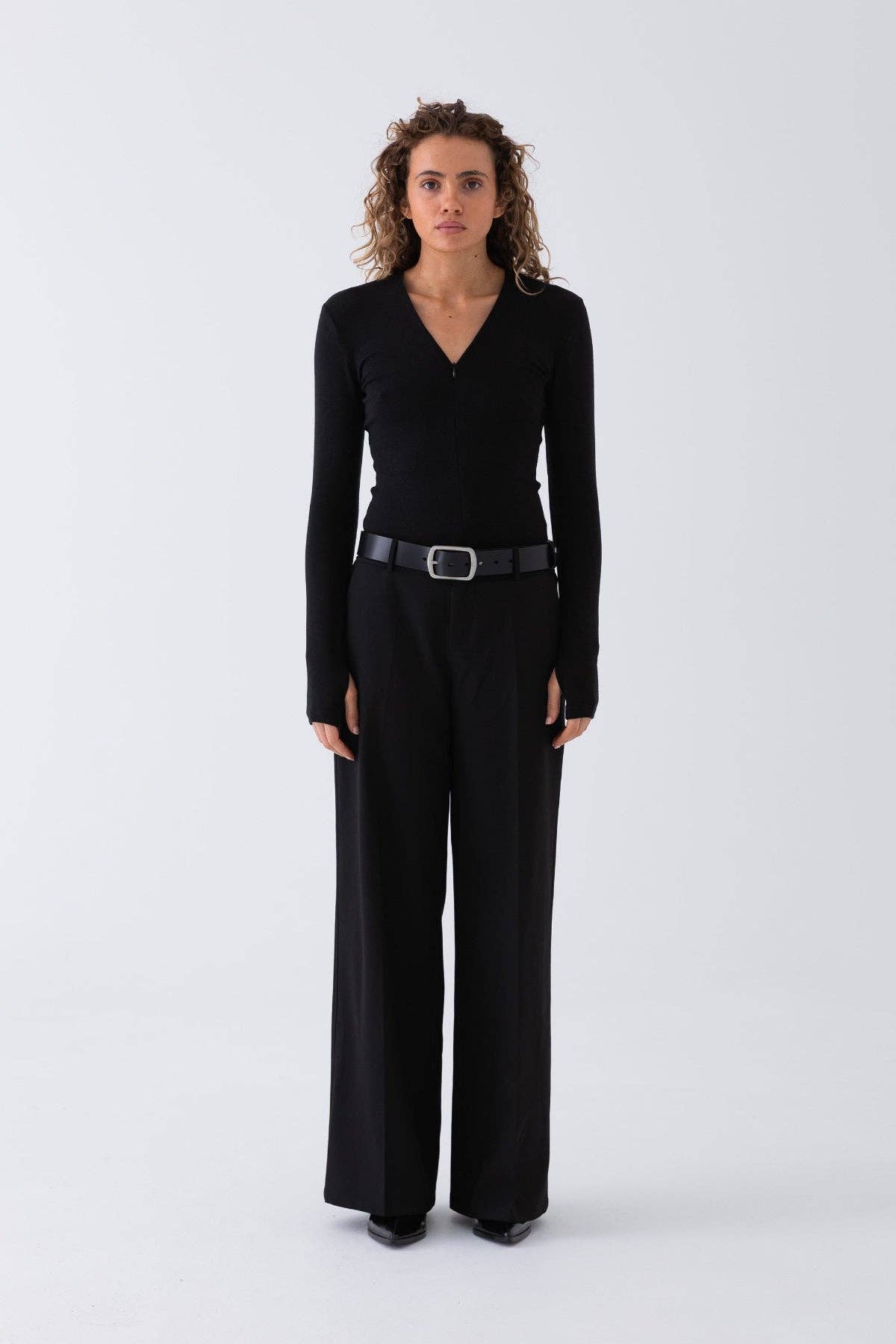 Demi Zip Top - Black for wholesale on Faire