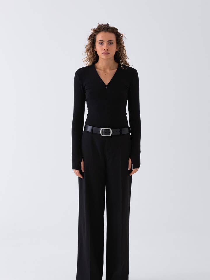 Demi Zip Top - Black for wholesale on Faire0