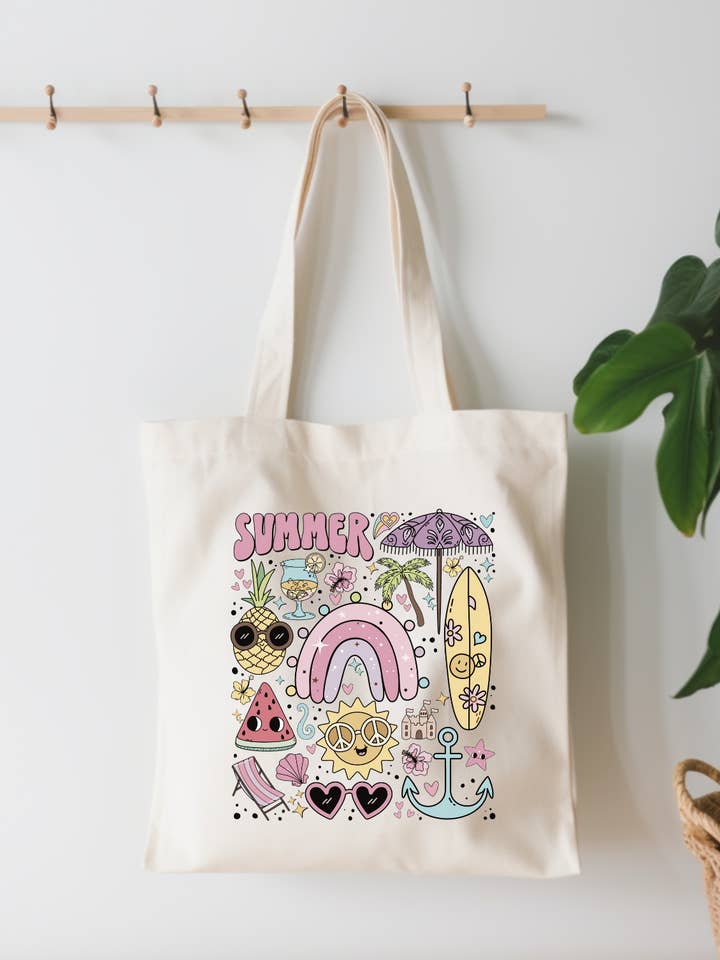 Cute Summer Small Canvas Tote Bag for wholesale by EnchantingSunshine