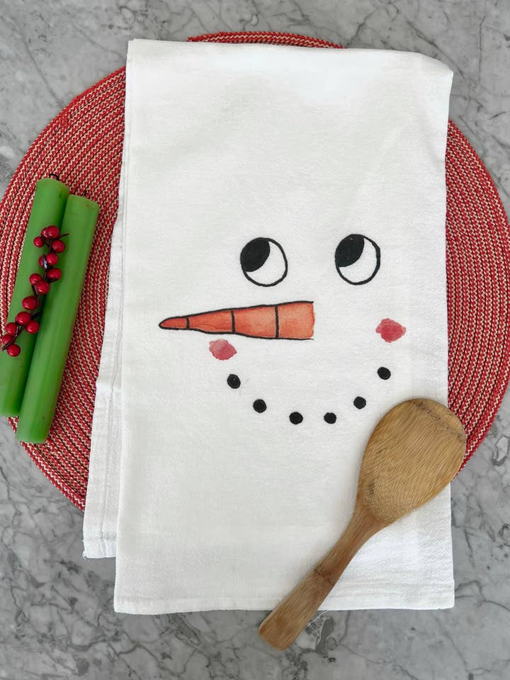 Snowman ansikte kökshandduk för wholesale av k.Patricia Designs