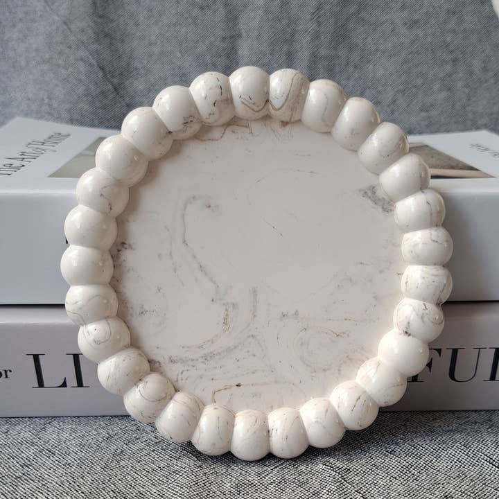 Tallrik Bubble Marmor - Rund för wholesale av Flor de Luz | Velas & Decoração