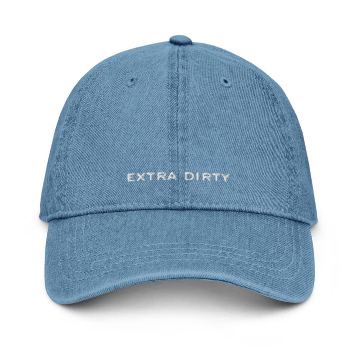 Extra Dirty | Embroidered Denim Baseball Hat for wholesale by Swizzle Candles