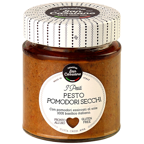 CASCINA SAN CASSIANO SRL – Großhandel Pesto – Getrocknete Tomaten- und Basilikum-Pesto 130 g – glutenfrei0