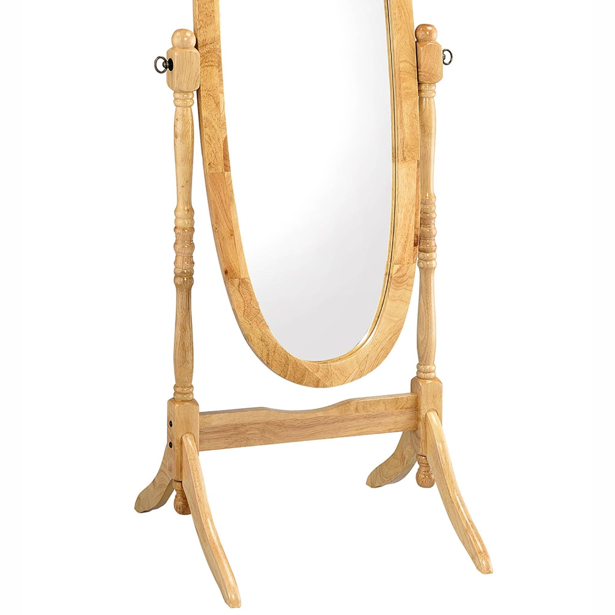 39F Inc. - Wholesale Floor Mirror - 59.25'' Oval Wooden Standing Floor Mirror in Natural Finish3