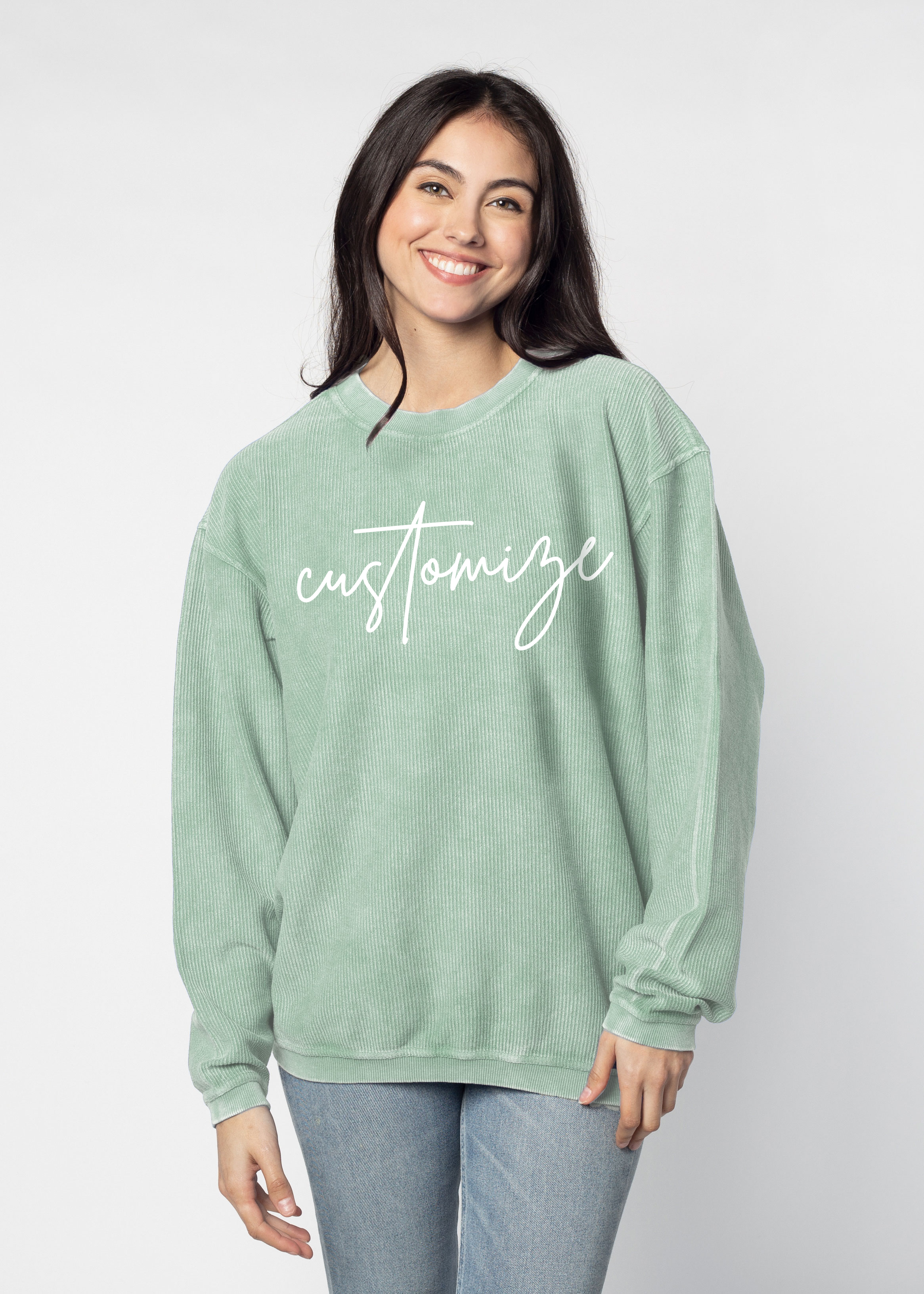 chicka-d - Venta al por mayor Sudadera estampada - Mujer - The Original Custom Graphic Corded Crew, escritura grande15