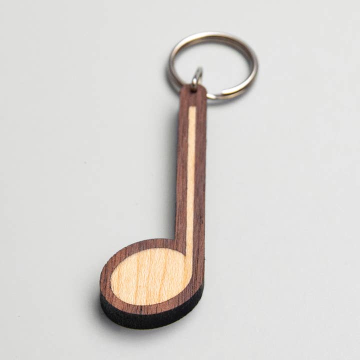 Musik Note nøglering Valnød for engroshandel hos Berben Design