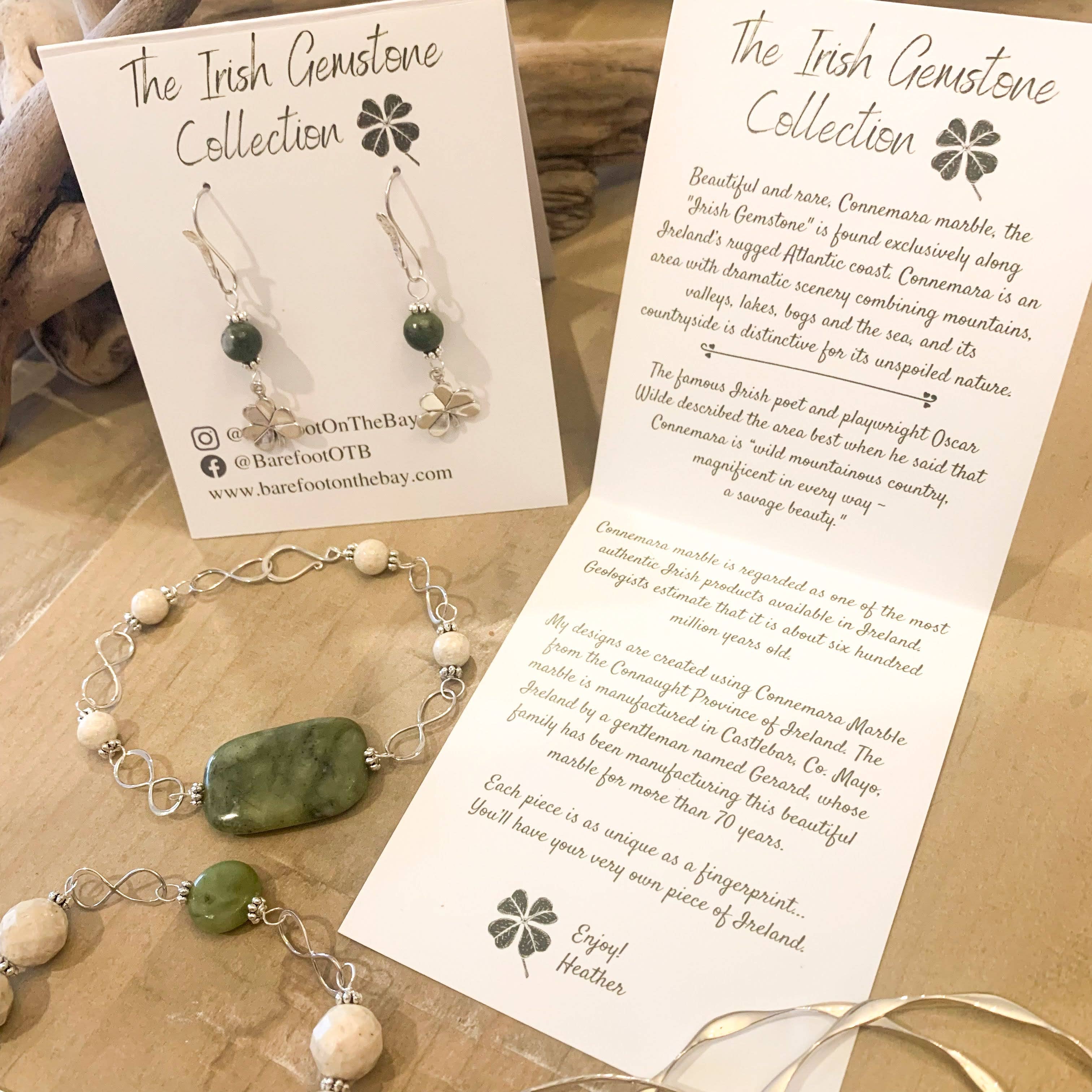 Barefoot on the Bay – Pulseira de missangas por atacado – Coleção irlandesa - pulseiras de infinito de mármore Connemara8