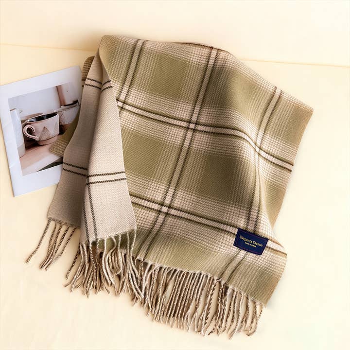 Elegant Plaid Feel Soft Winter Tassel Scarf_CWASC03241 for wholesale by ACCITY