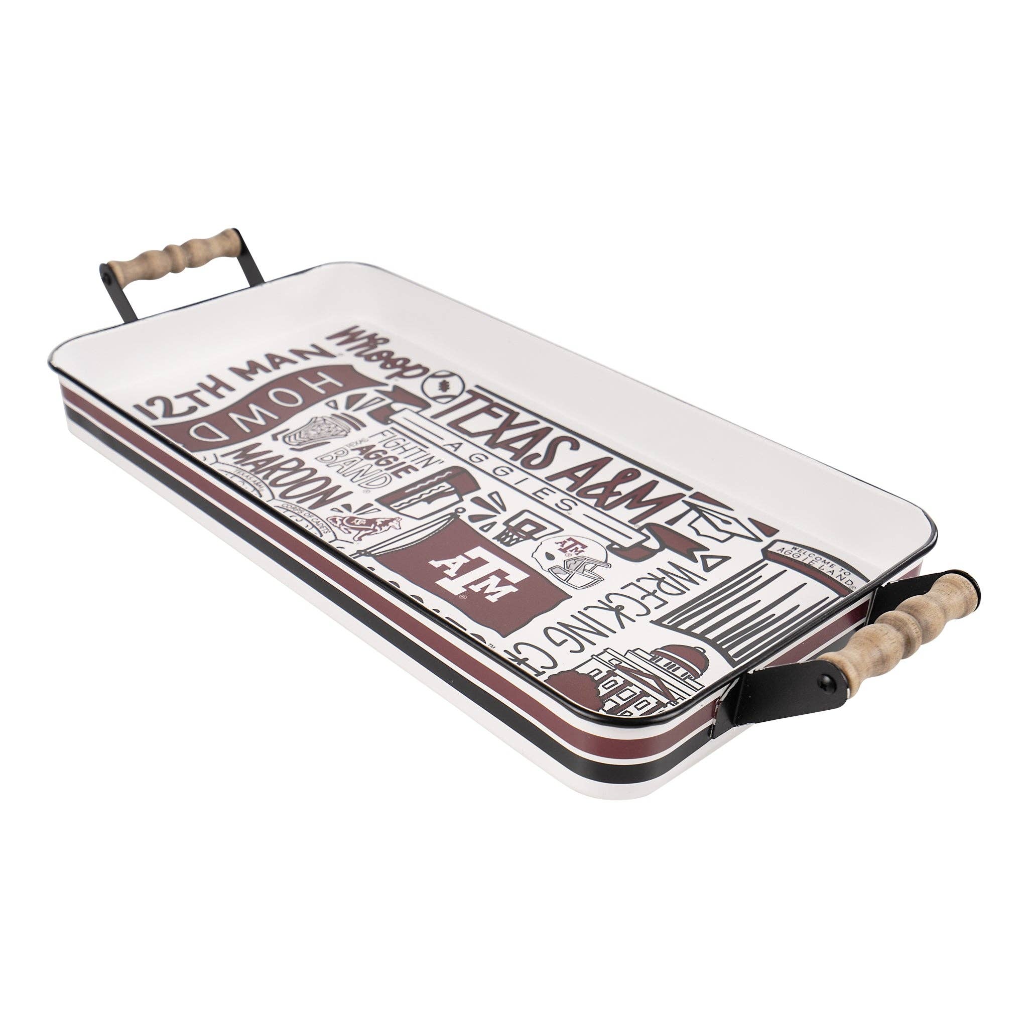 Glory Haus - Vente Plateaux de service - Plateau en émail Texas A&M Collage1