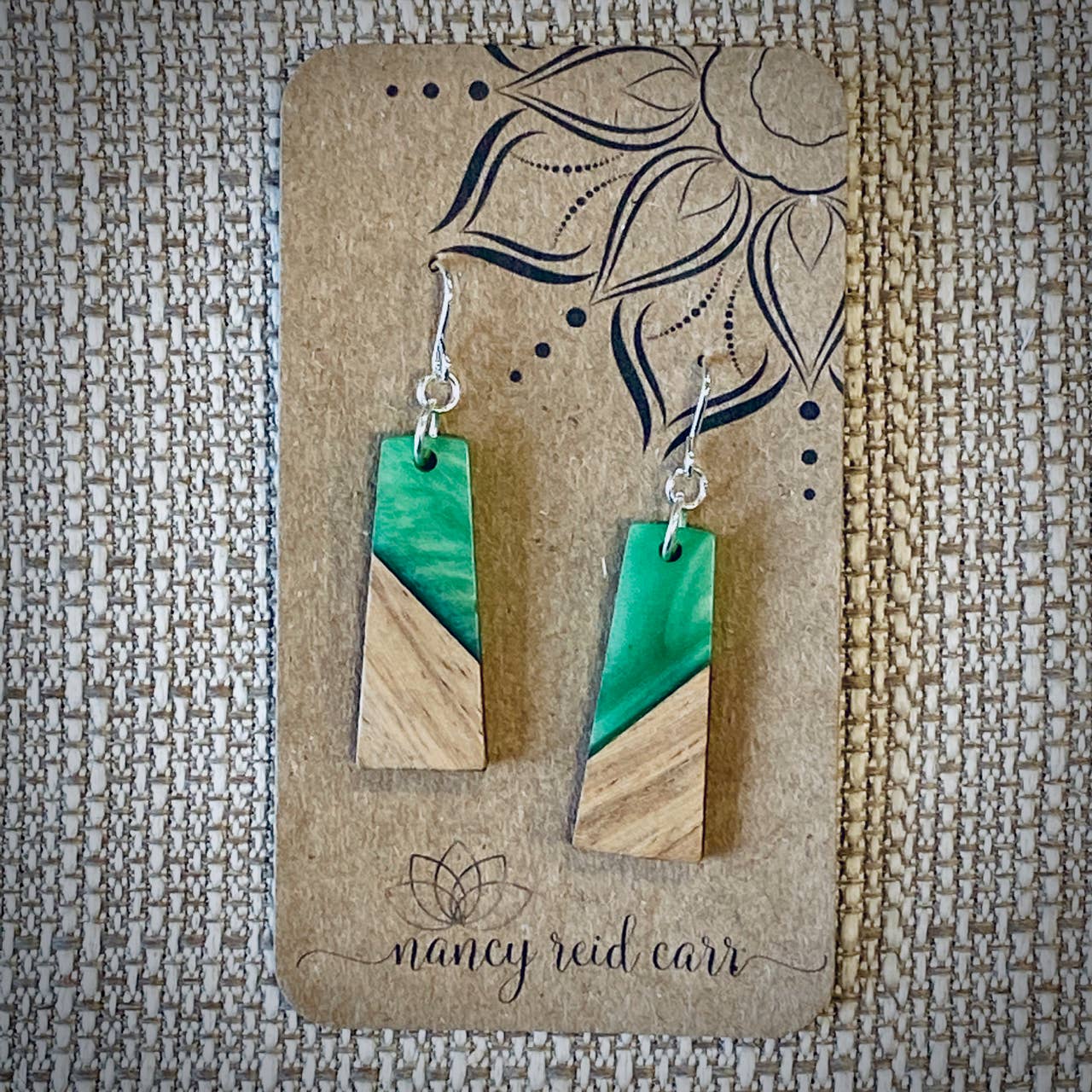 Nancy Reid Carr - Wholesale Dangle Earrings - Modern Boho - Trapezoid Earrings Wood/Resin4