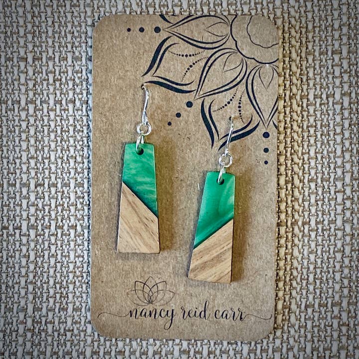 Nancy Reid Carr - Wholesale Dangle Earrings - Modern Boho - Trapezoid Earrings Wood/Resin4