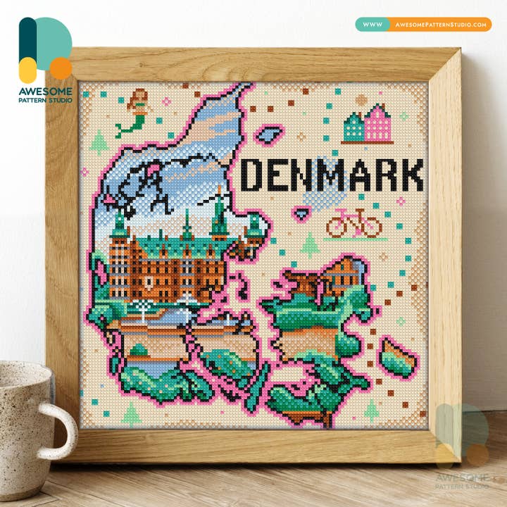 DS2595-120x120 Frederiksborg Castle, Diamond Painting Kit for wholesale by Awesome Pattern Studio
