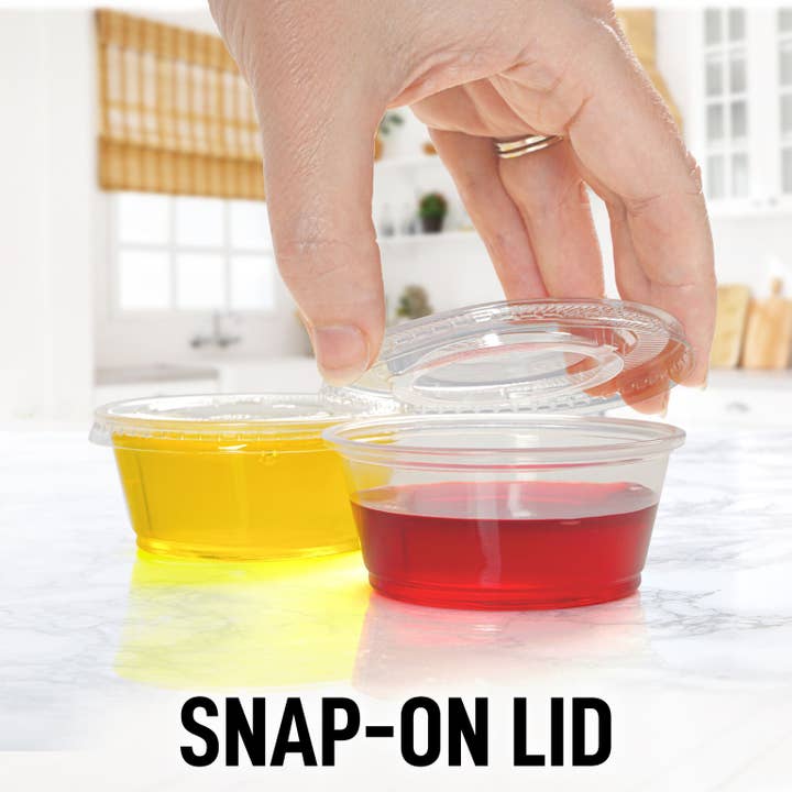 Zulay Kitchen - Wholesale Food Storage Container - Clear Jello Shot Cups with Lids - Plastic Portion Cup