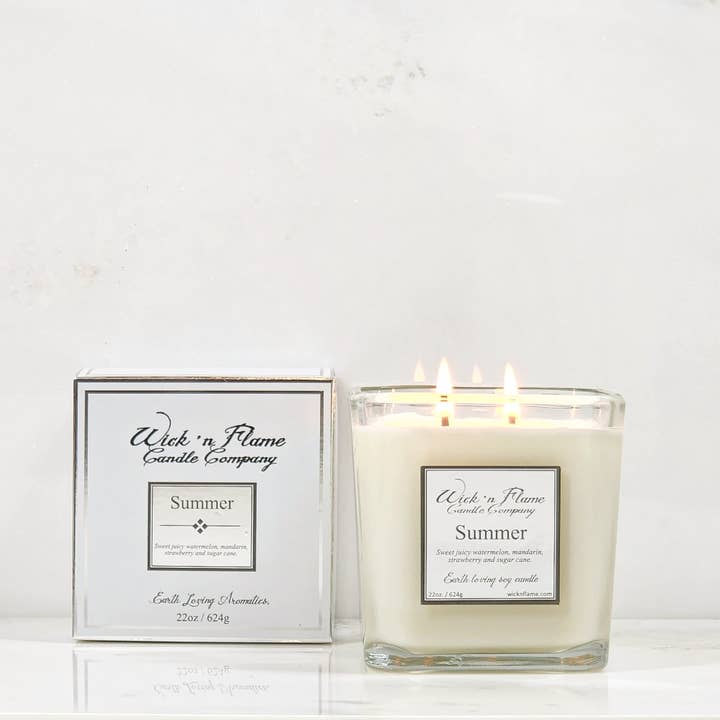 Summer 22oz Cube for wholesale by Wick 'n Flame Candle Company