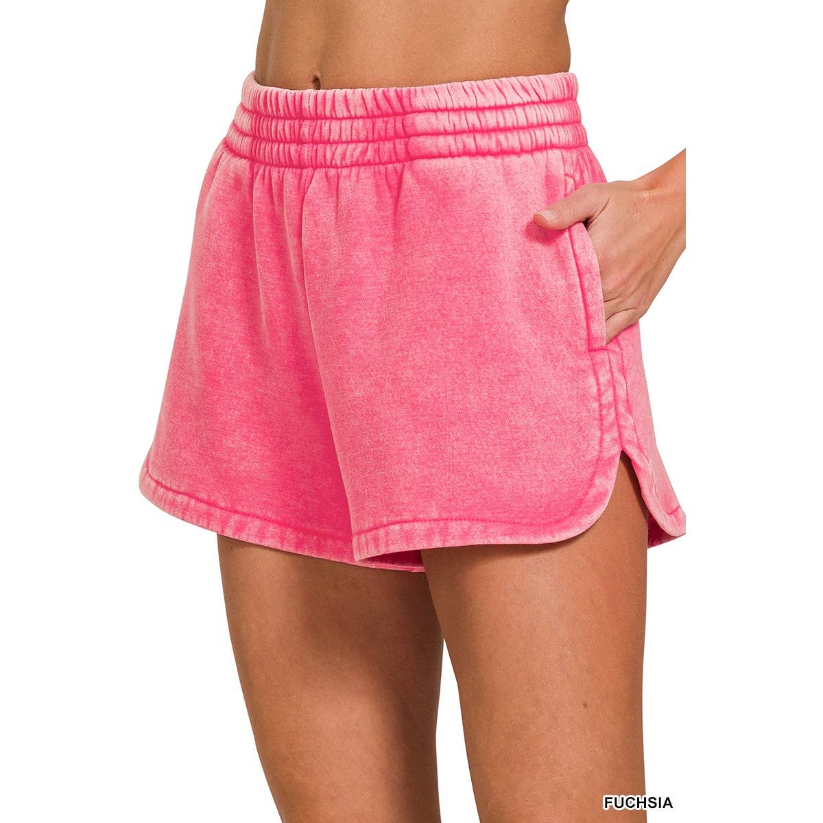 Blue Bunny Inc - Wholesale Shorts - Women's - Acid Washed Elastic Waist Dolphin Shorts Sporty Casual Vibe5