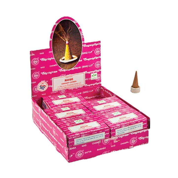 Satya - Exibição de Cones Champa Dhoop Rose Nag por atacado de Designs by Deekay Inc.