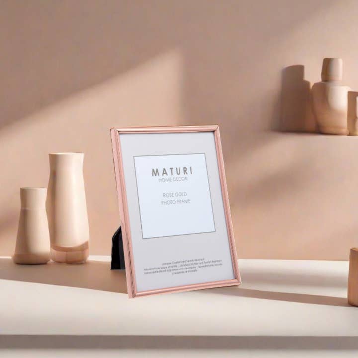 Viceni - Wholesale Picture Frame - Rose Gold Coloured Photo Frame - Thin Edge, 6" x 8"