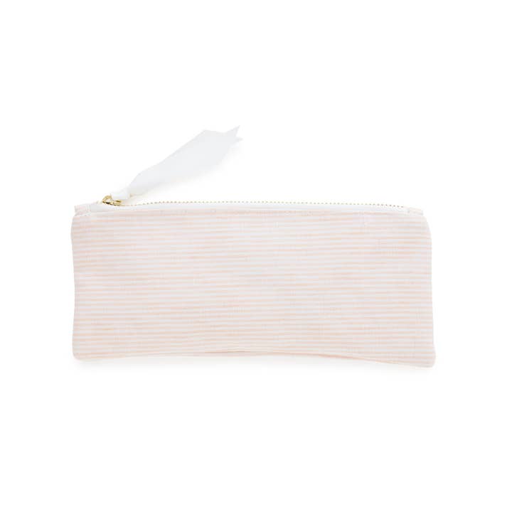 Pink Pinstripe Pencil Pouch for wholesale by Sugar Paper
