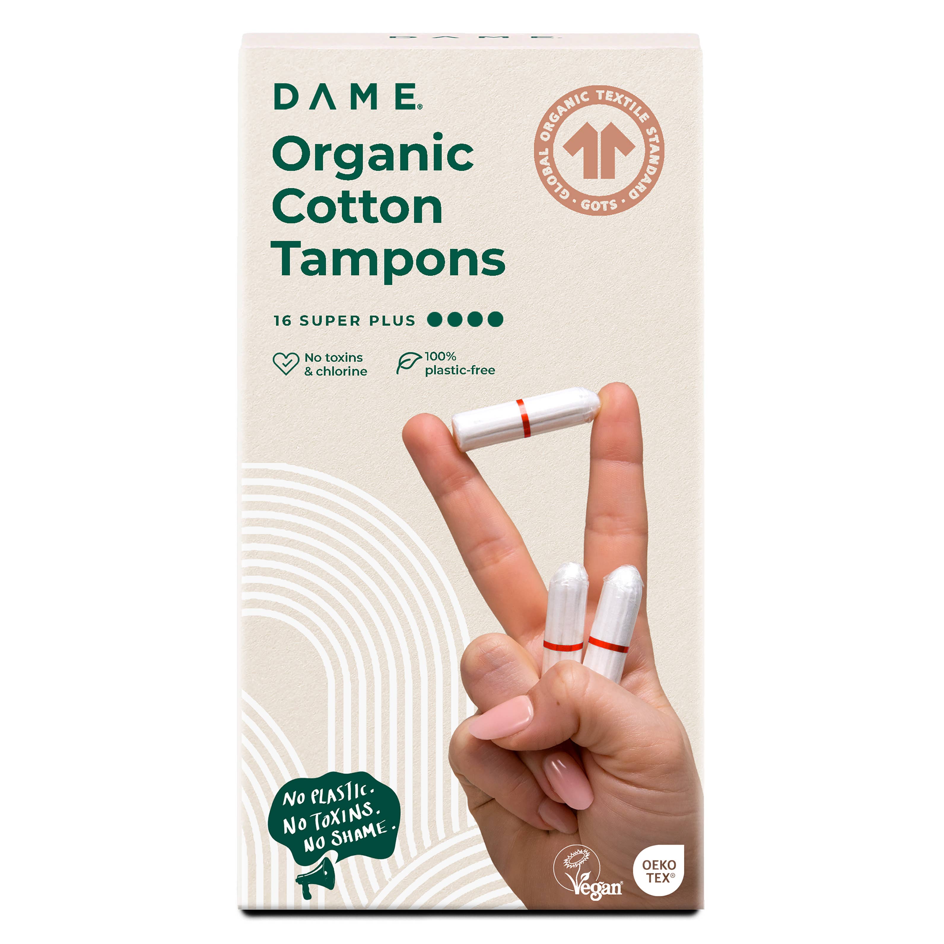 DAME - Wholesale Tampon - Organic Cotton Tampons (16-pack)7