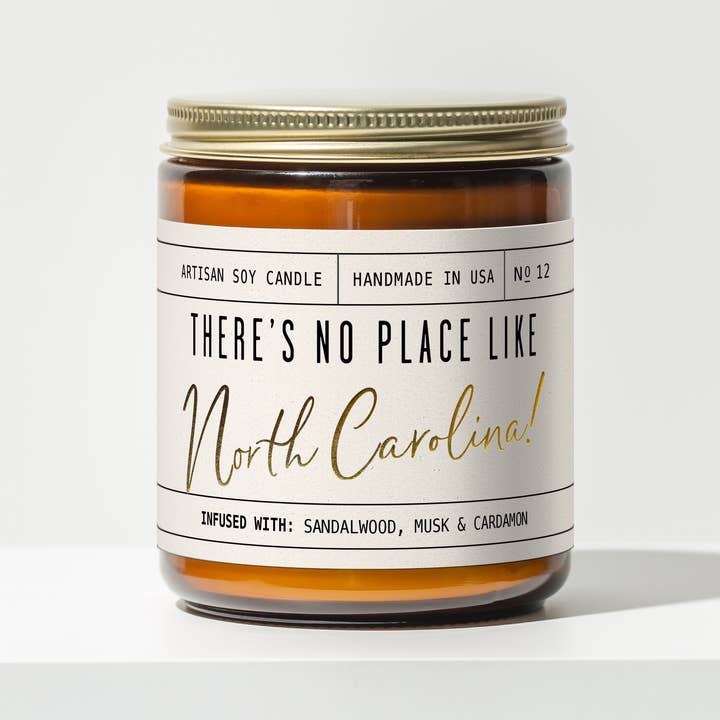 Vela de cera de soja «No hay lugar como Carolina del Norte» para venta al por mayor de Soy and Sass