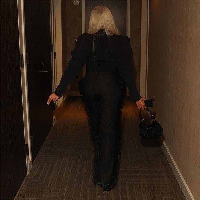 MB Fashion Wholesale - Wholesale Pants - Women's - MB FASHION CASUAL HIGH WAIST FUR PANTS 6191LY7