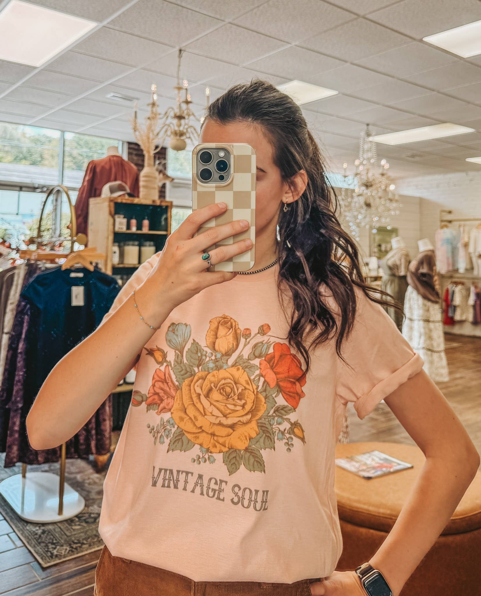 Amy Anne Apparel Inc - Wholesale Screen Printed T-Shirt - Women's - Vintage Soul Floral Retro Graphic Tees Botanical Women's Tee3