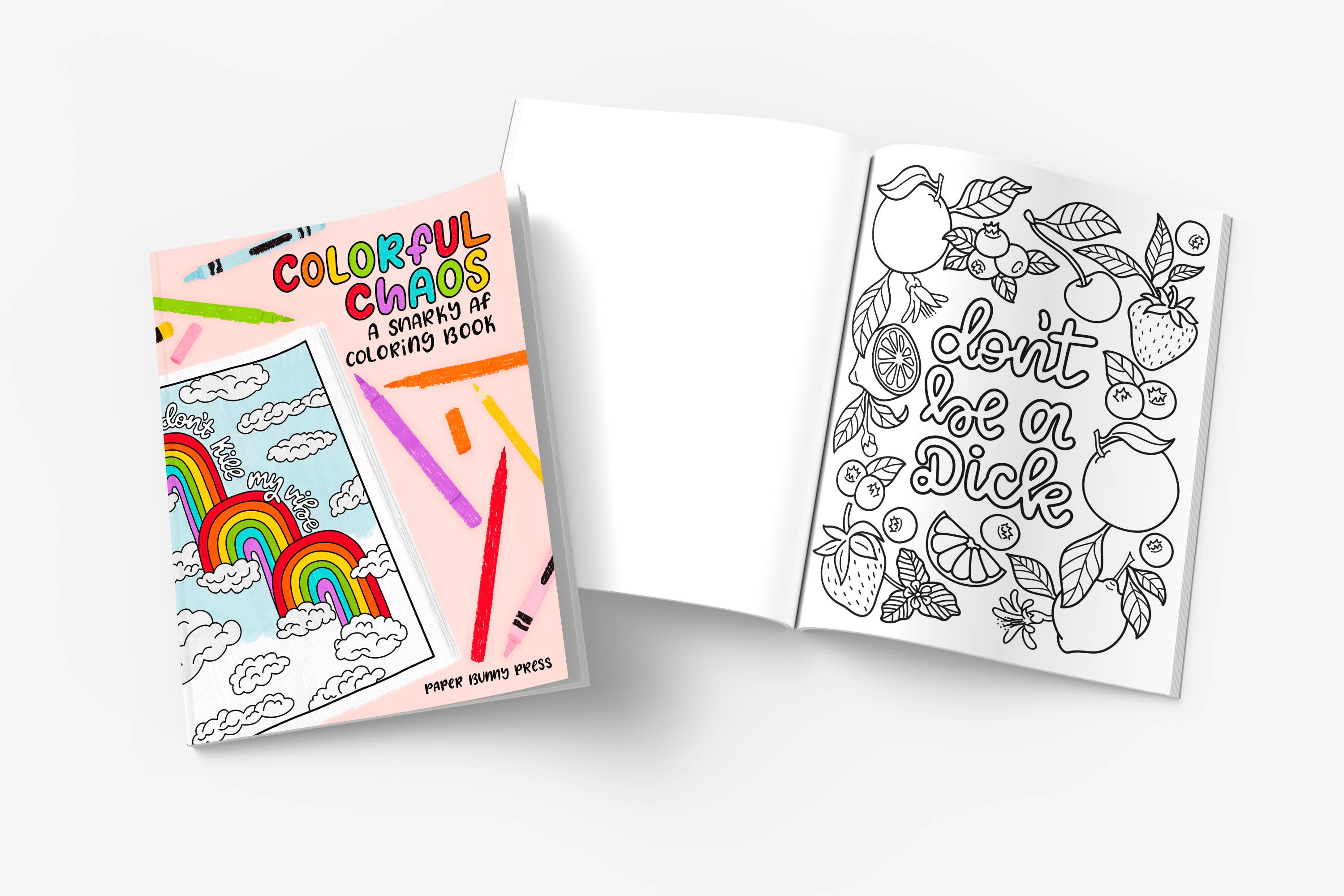 Paper Bunny Press – Livro para colorir - Adulto por atacado – Colorful Chaos - Livro de Colorir para Adultos Snarky4