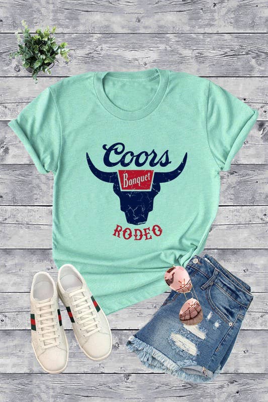 Top Avenue - Vente T-shirt sérigraphié – femme - T-shirt unisexe à col rond COORS RODEO, Beer, Summer8