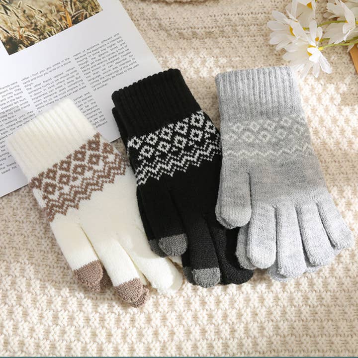 WINTER WARM TOUCH SCREEN WAVE FLEECE GLOVES_CWAG0192 for wholesale by ACCITY