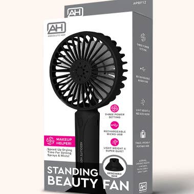 ABNY-STANDING BEAUTY FAN-BLACK (6 PCS) for wholesale by WHOLESALEBEAUTYLA