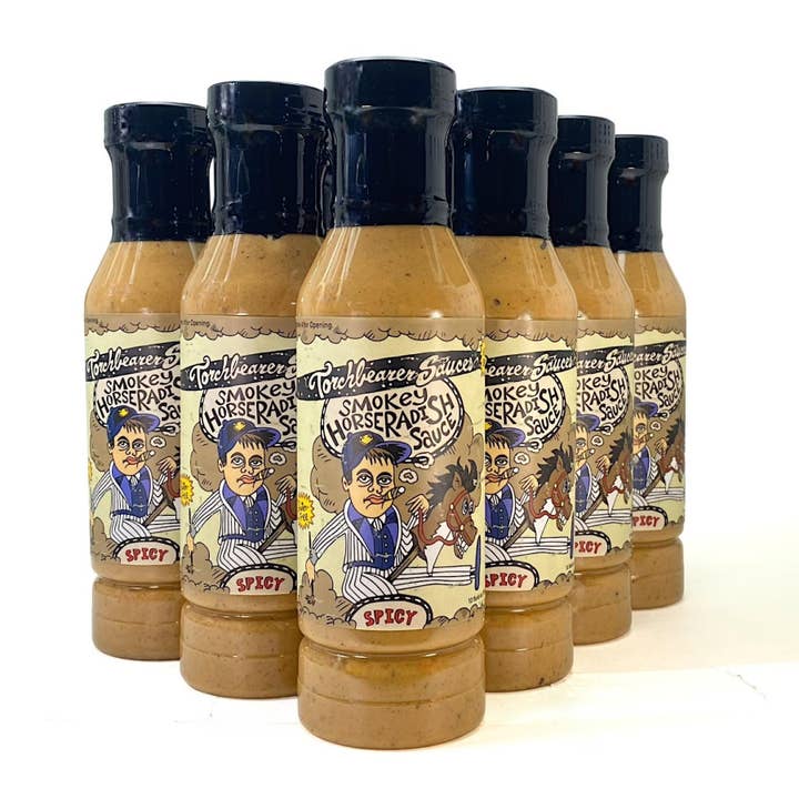 TorchBearer Sauces - Wholesale Sauce - Smokey Horseradish | 12oz Bottle| Savory, Smokey | Heat 2/10