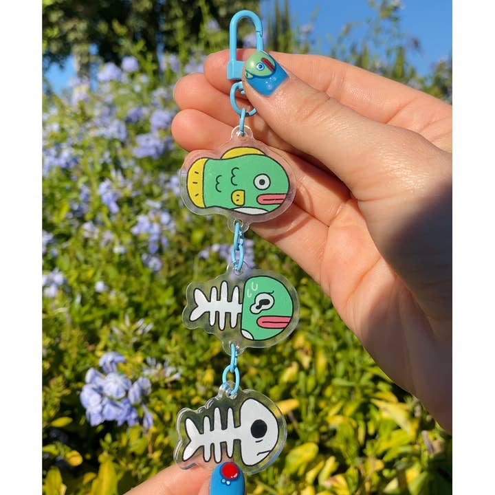 Fish Bone Keychain for wholesale by applefish LLC