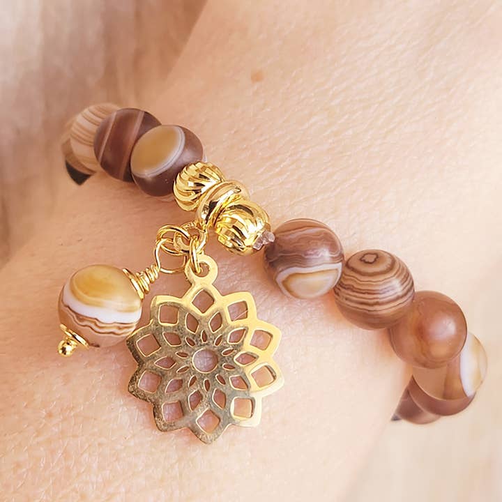 Bracciale benessere Agata Botswana per la vendita all'ingrosso da parte di Moira Bijoux Creation
