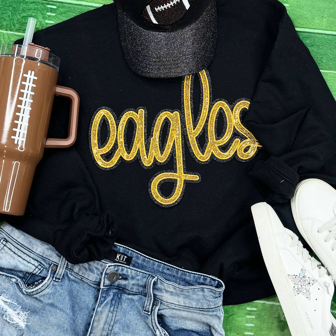 Trendy Transfers - Wholesale Patch - Eagles Gold Sequin Patch