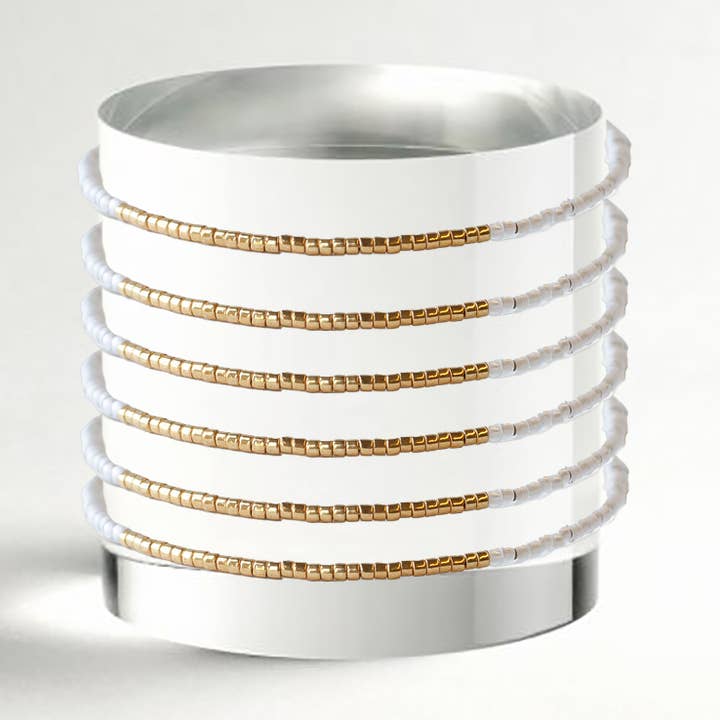 Norah Bangle-Pearl | Beaded Bracelet | Delicate Jewelry for wholesale by Lenny & Eva