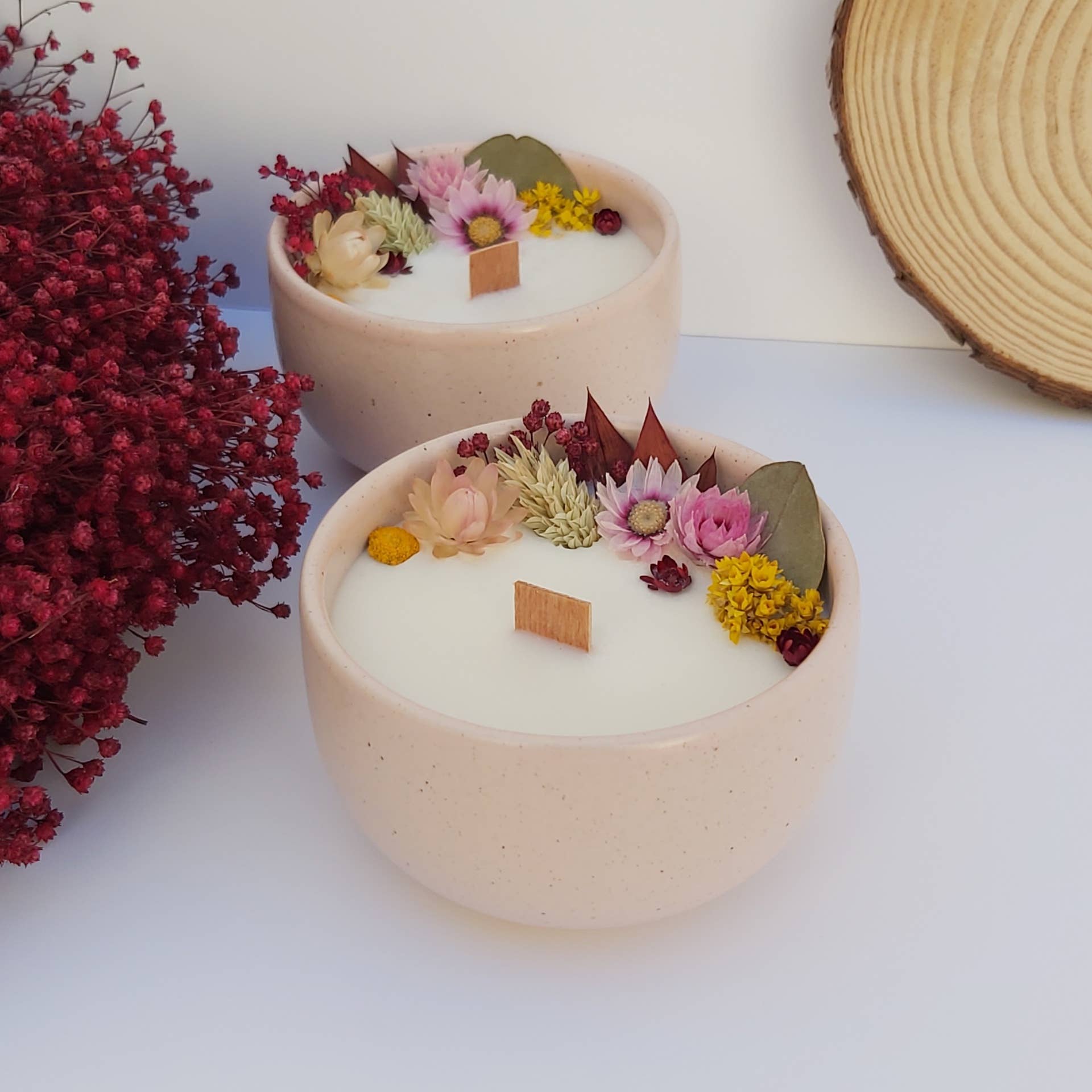 Saboaria da Sofia - Vente Bougie en bocal - Bougie décorative rose | Fleur de cerisier et prune2