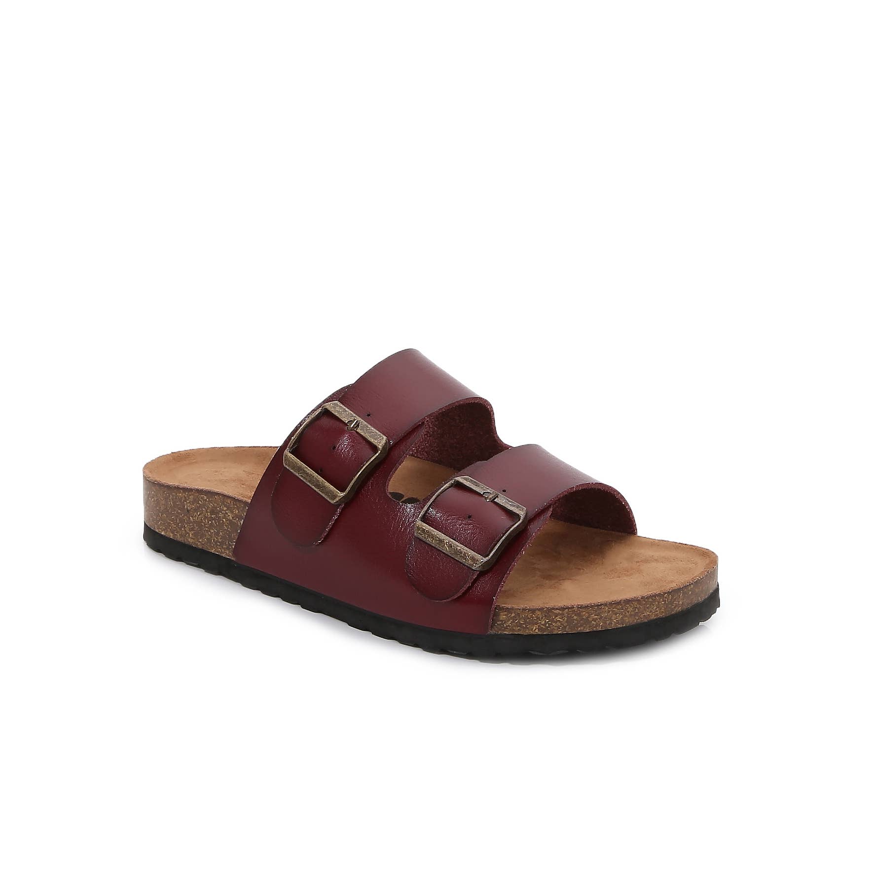 Shop Lev - Wholesale Sandaal - Dames - Sandalen met dubbele kunstleren riem en haak van zacht kurk15