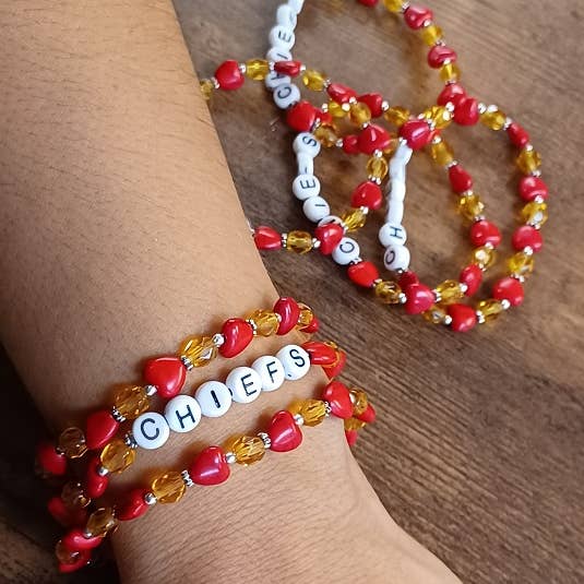 KC Chief's Imperial Hearts Bracelet for wholesale by Paco Designs