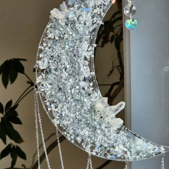 Grey Stone boutique - Wholesale Suncatcher - Moon Suncatcher, Crystal Wall Hanging, Rainbow Maker8