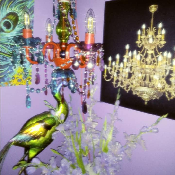 Think Brink - Wholesale Chandelier/Hanging Light - 4 Light Multi Colored Plug-in Chandelier