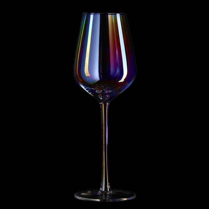 The Wine Savant / Khen Glassware - Wholesale Wine Glass - Iridescent Luster Large Radiance Wine Glasses - White Pearl2