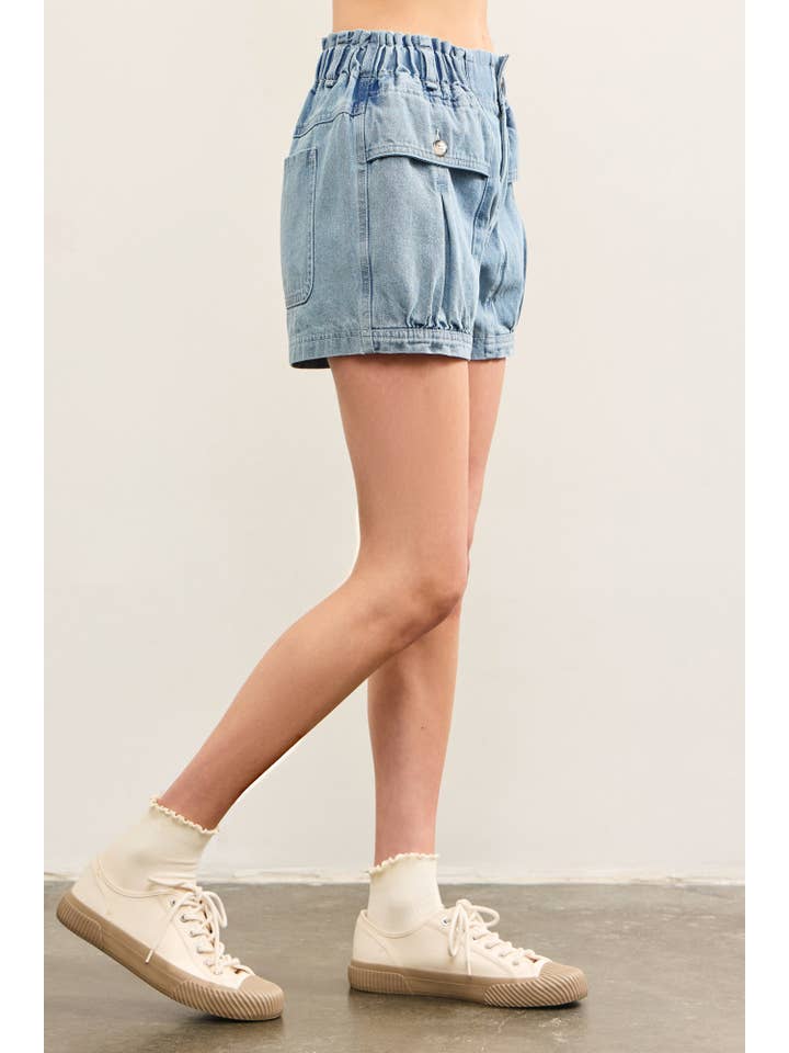 POUCH POCKET DENIM SHORTS for wholesale on Faire