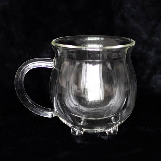 Something Different Wholesale - Wholesale Coffee Mug - Clear Double Walled Glass Cauldron Mug