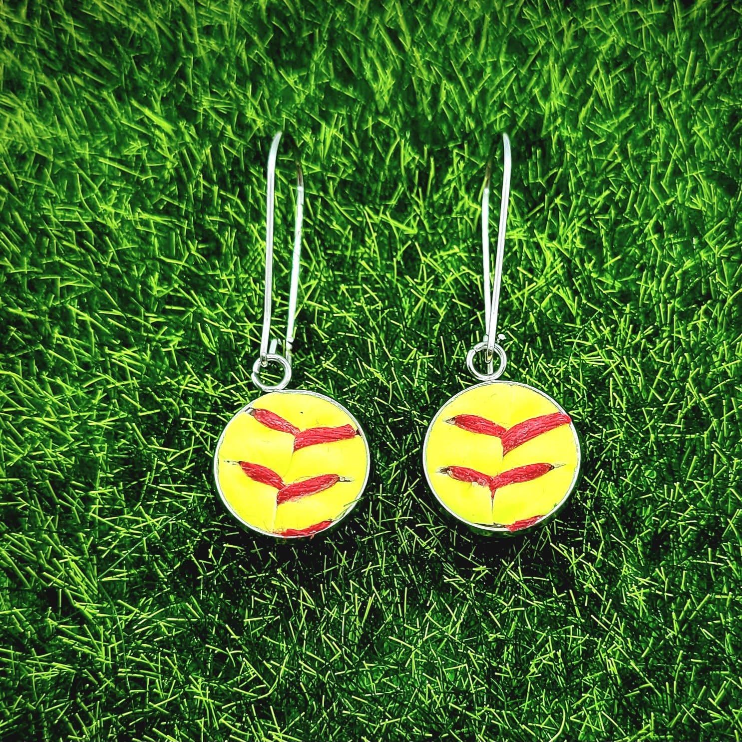 Home Run Accessories - Venta al por mayor Pendientes colgantes - Pendientes de béisbol y sóftbol auténticos, pendientes de alambre para orejas de riñón1