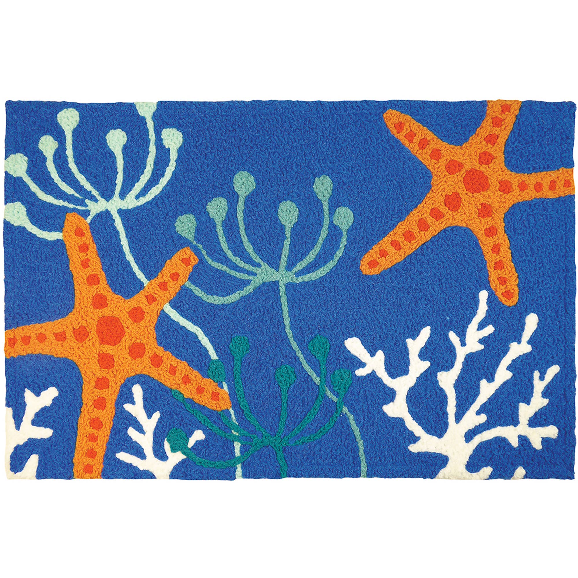 Home Comfort Rugs - Wholesale Area Rug - Starfish on Royal Blue Jellybean Rug 20" x 30" - Coastal0